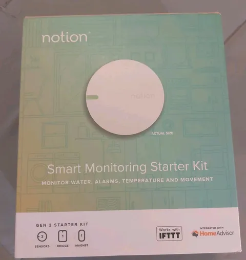 Notion Smart Home Monitoring Starter Kit Gen 3 Sensors (3x) + Bridge + Magnet