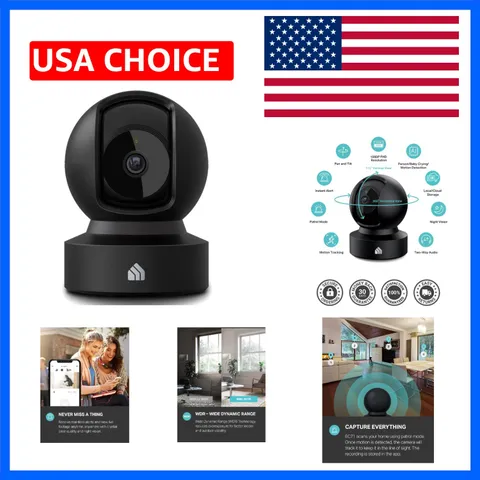Kasa 1080p Indoor Pan/Tilt Wired Security Camera, Baby & Pet Monitor, EC71