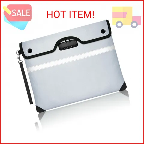 Jsngbse 6200°F Fireproof Document Bag with Lock, 15x 11.8 Inch Fire Proof Bag fo