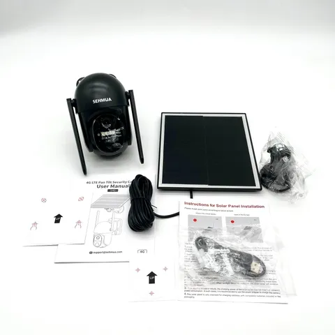 Sehmua 4G LTE Pan Tilt Solar Home Security Camera w/Spotlight Model S40