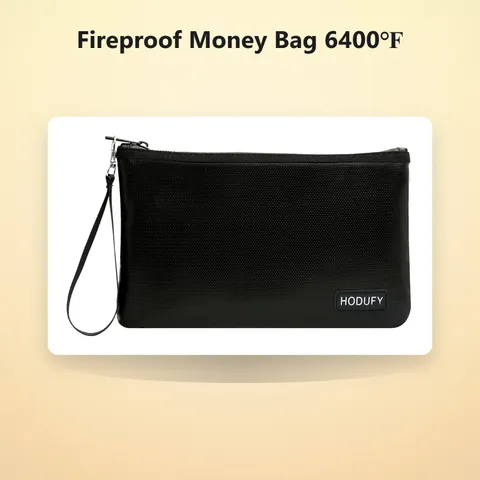Fireproof Money Bag 6400℉, Fireproof Document Bags, Bank Cash Bag with Zipper...