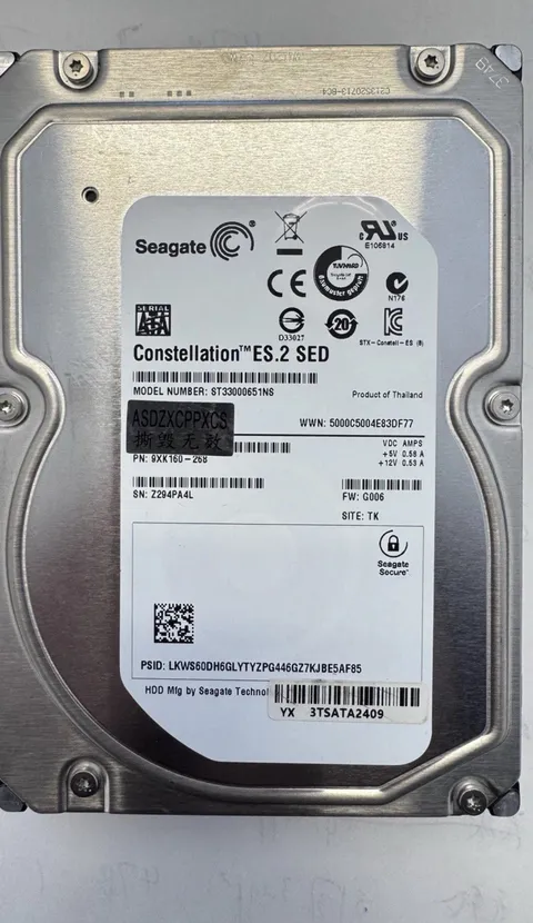 Seagate 3.5 Inch SATA 3TB Hard Drive For Surveillance Camera System