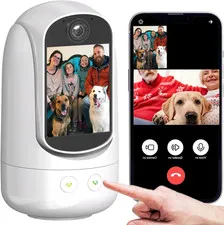 2-Way Video/Audio Security Camera Screen Wifi AI Detection Puppy/Pet/Cat/Elderly