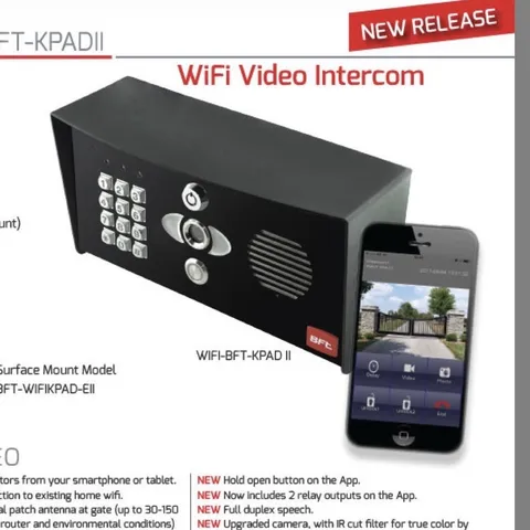 BFT WIFI-BFT-KPAD II Wireless WiFi Video Intercom Night Vision Push Notification