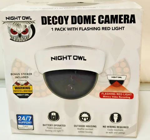 ​Night Owl Decoy Dome Camera Dummy Fake Security Flashing Red LED Outdoor