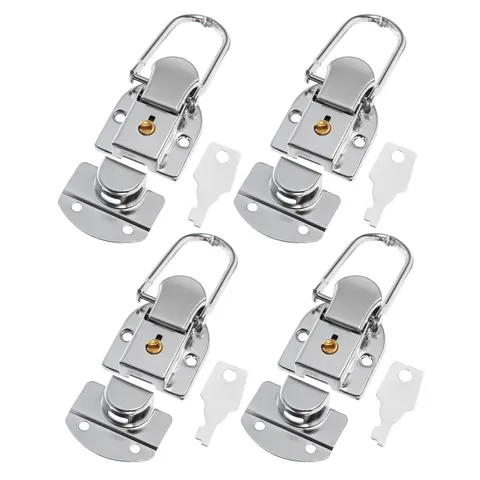 4 Pcs Metal Latch Box Locking Latches for Boxes Toolbox Hardware