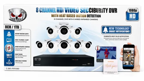 Night Owl C-881-PIR1080 8-Channel 1TB 1080p HD Security System DVR NEW