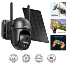 2K Wireless Solar Security Camera with 360° View and Color Night Vision