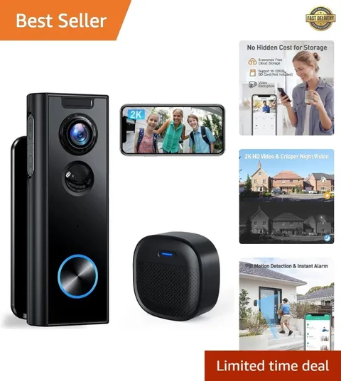 Smart Wi-Fi Video Doorbell with 2-Way Audio & Instant Alerts - Alexa Compatible