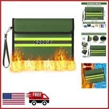 Fireproof Document Storage Bag 11.8x8.3 Inches Waterproof with Combination Lock