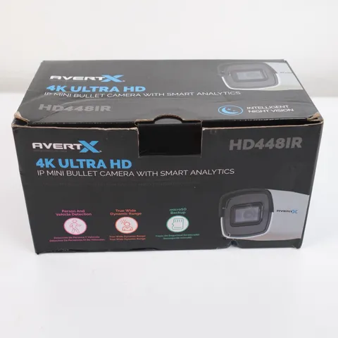 Avertx HD448 IR Indoor/outdoor Mini Bullet Security Camera Smart Analytics NIB