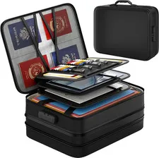 5200℉ Fireproof Document Box with Lock, Expandable Document Organizer, Heat 