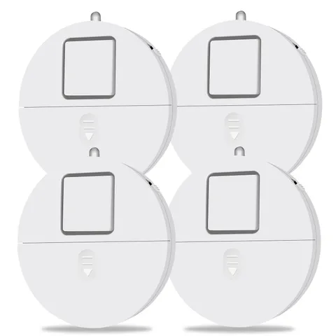 Window Alarm System 4-Pack – 120dB Vibration Sensor Security Alarms with LED Ind
