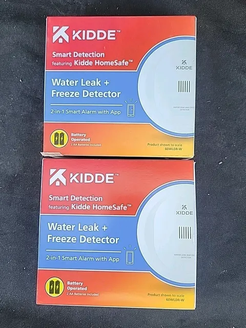 Kidde Smart Water Leak and Freeze Detector WiFi Alexa Google 60WLDR-W Lot Of 2