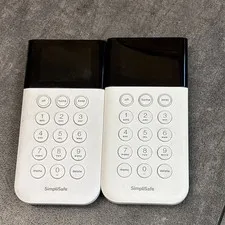 (2) SimpliSafe Home Security System Keypads SSKP3 Simpli Safe Remote + Brackets