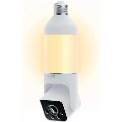 WYZE Bulb Cam Security Camera, 2K HD Outdoor Light Bulb Camera, Color Night 