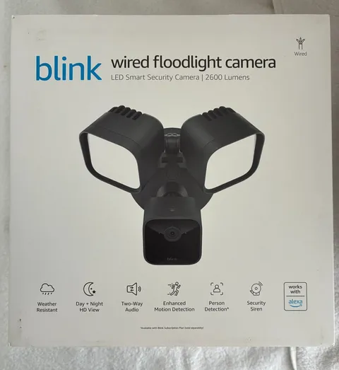 Blink Wired Outdoor Floodlight Camera 840268902834 HD motion detection Security