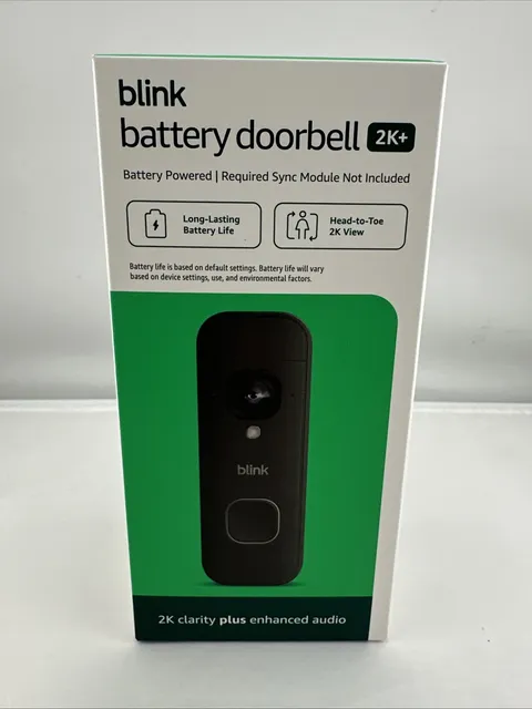 Blink Wireless Video Doorbell Newest Model 2K+ video doorbell, 2K resolution.