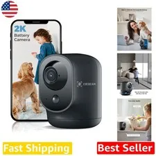Smart 2K Security Camera: 3MP HD, 5200mAh Battery, AI Recognition, 2-Way Audio