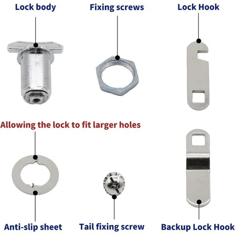 For Cabinet Boxes Home Security Parts Safe Latch Cam Lock Furniture Lock Kit