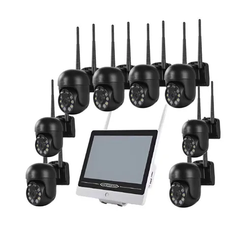 8CH CCTV Wireless Home Security Camera System with Monitor PTZ Surveillance kit