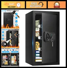 Large Fireproof Safe 3.4 Cubic Feet - Water & Fire Resistant, Digital Lock, Alar
