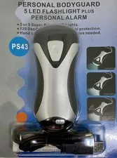New Personal Bodyguard 5 LED Flashlight Plus Alarm