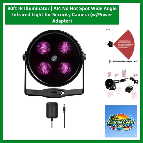 Wide Angle 80ft IR Light with Automatic Day/Night Function for Surveillance