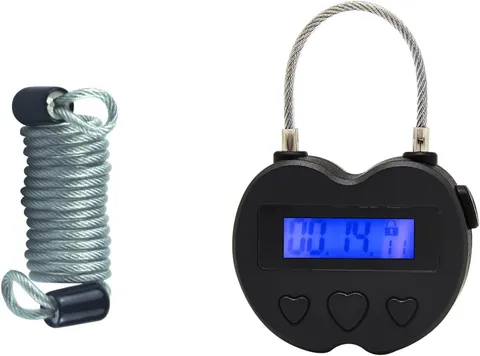 Stylish Heart Metal Timer Lock - 99 Hours USB Rechargeable Anti-Addiction Tool