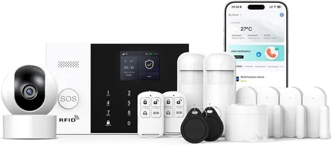 Wireless Alarm System with HD Security Camera,Diy 4G/Wifi Home Security Systems,