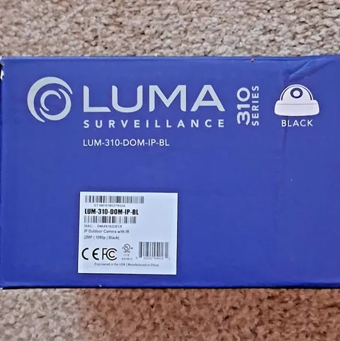 Luma 310 Series Dome Camera LUM-310-DOM-IP-BL (Black) Home Security - Brand New!