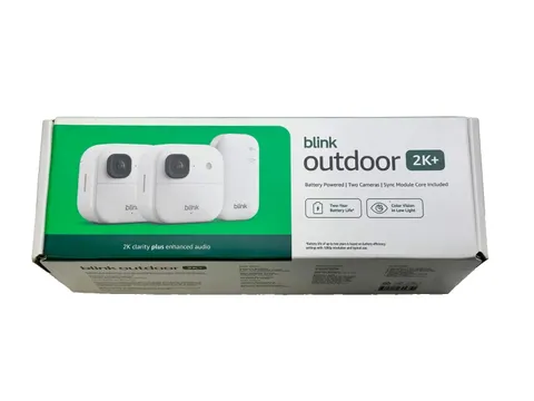 Blink Outdoor 2K+ 2 Camera Security System New Sealed White Sync Module Core