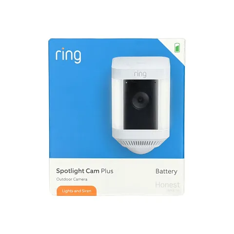 Ring Spotlight Cam Plus Battery White Outdoor Security Camera w/ Siren