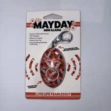 Mayday Mini Floral Orange Defense Keychain Personal Alarm Emergency Keyring NEW