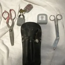 Eagle padlock union warehouse tape measure two scissors one pouch