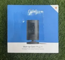 Ring Stick Up Cam Plug-In | Weather-Resistant Outdoor Camera - Black- New