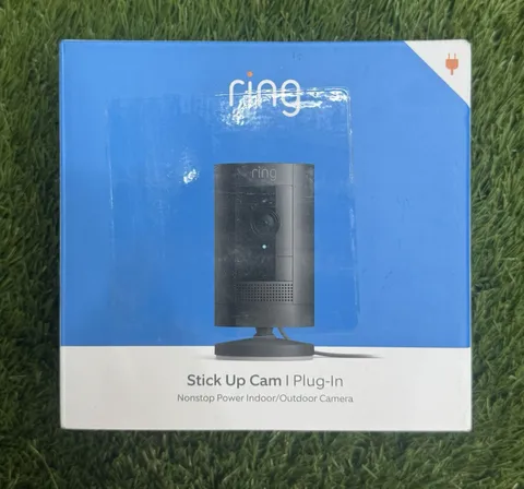 Ring Stick Up Cam Plug-In | Weather-Resistant Outdoor Camera - Black- New