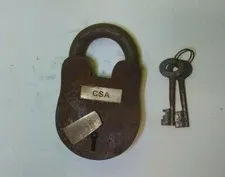 CSA Padlock Cast Iron Keys Jail Prison Cell Collectible