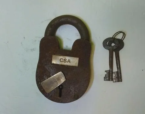 CSA Padlock Cast Iron Keys Jail Prison Cell Collectible