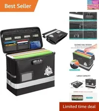 Fireproof Document Box with Lock, Portable Fireproof Document Bag Waterproof ...