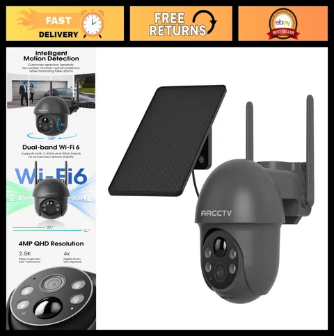 Wireless Solar Security Cameras Outdoor 5G WiFi, Motion Detection, Night Vision