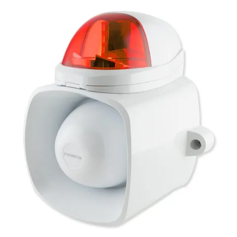 SH-816S-SQ/R Enforcer Siren/Strobe with Audio Input, Red