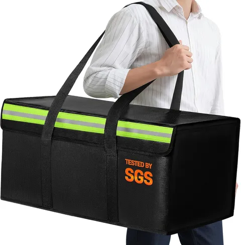 Large Fireproof Document Bag for Home Safe Storage, 24 X 12 X 12In, Black | 2000