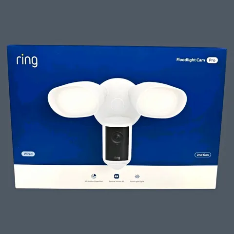Ring Floodlight Cam Pro Wired Outdoor Security Camera White 1080p Wi-Fi Alexa