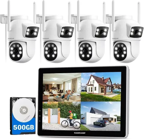 4MP 10'' Monitor 10Ch NVR 5Ghz Wireless WiFi Security Camera System Outdoor HDD