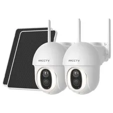 ARCCTV 4MP 4G LTE Cellular Security Camera Solar Battery Powered Outdoor No WiFi