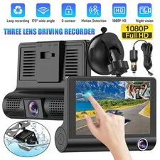 HD 1080P Car 3 Lens Dash Cam Front/Rear/Inside Video Recorder Camera G-sensor