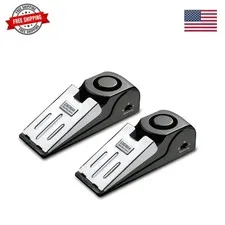 Door Stop Alarm with 120DB Siren Door Stop for Home & Travel Black Pack of 2