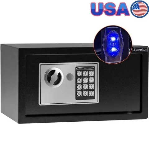 Smart Digital Safe Box W/ Intelligent Lighting Keypad Access & Override Keys New