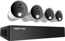 8 Channel 4K Bluetooth DVR with 1TB Hard Drive and 4 Wired 4K Spotlight Cameras